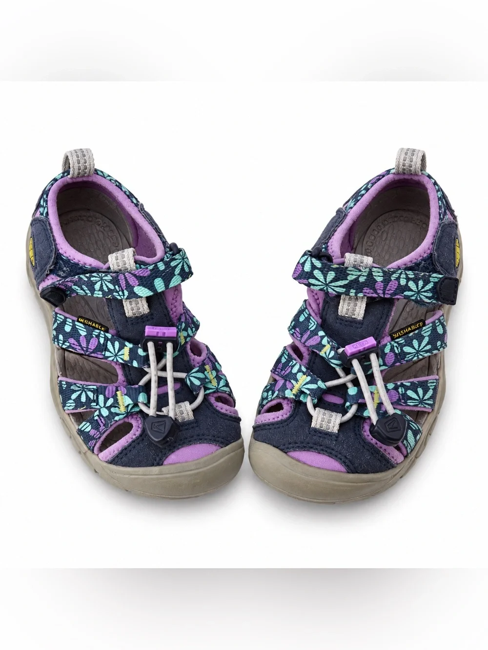 KEEN Kids Purple Floral Sandals - Closed-Toe Outdoor Shoes Size 11C